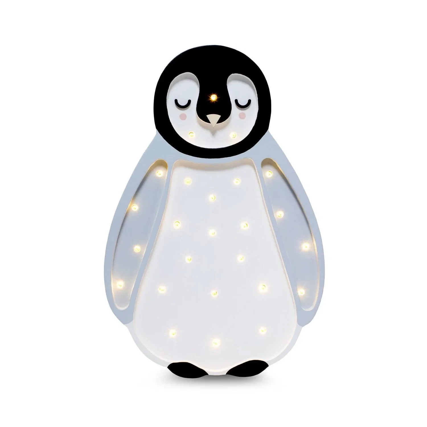 "Little Lights Nachtlicht Kinder, Nachtlampe Pinguin - 100% Kiefernholz natur, Farbe: hellgrau image"