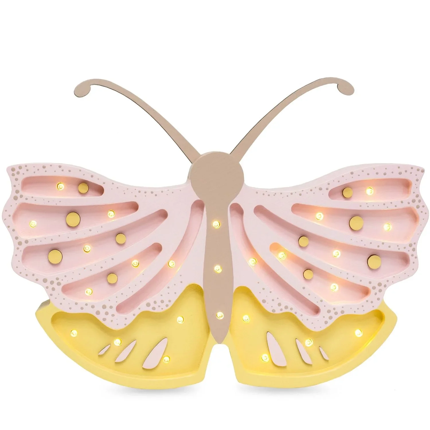 "Little Lights Nachtlicht Kinder, Nachtlampe Schmetterling - 100% Kiefernholz natur, Farbe: Honig-Rose image"