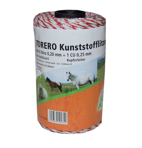 "Torero Kunststofflitze 200m weiß/rot image"