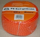 PE Seil gedreht, orange 10mm - 30 mtr. Docke