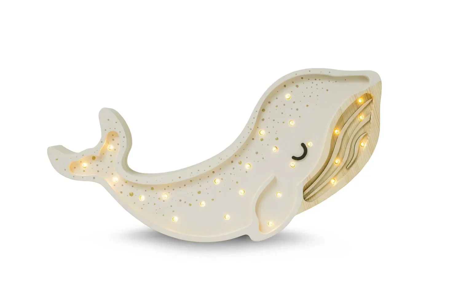 "Little Lights Nachtlicht Kinder, Nachtlampe Walfisch - 100% Kiefernholz natur, Farbe: Albino weiß image"