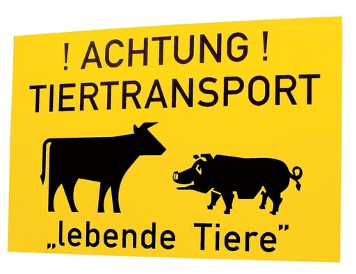 "Fritz Göbel Tiertransporterschild Kunststoff 500 x 310 mm image"