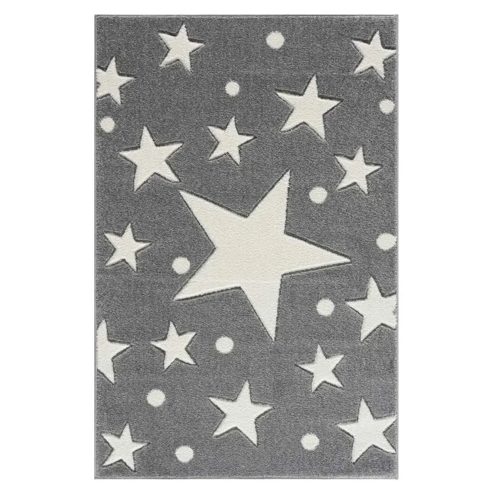 "Livone Teppich Estrella Stern & Konfetti grau, Teppichgrösse: 120 x 180 cm image"