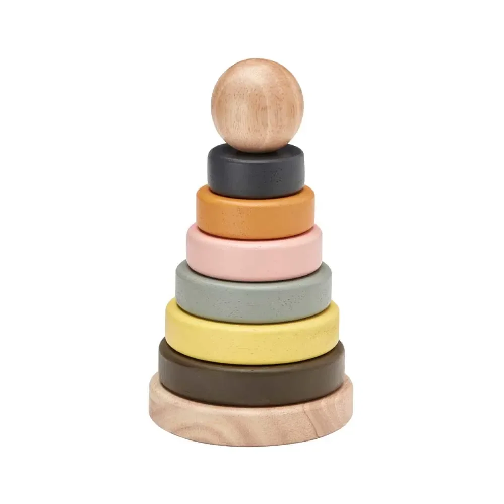 Kids Concept Stapelturm Ringe pastell grau curry