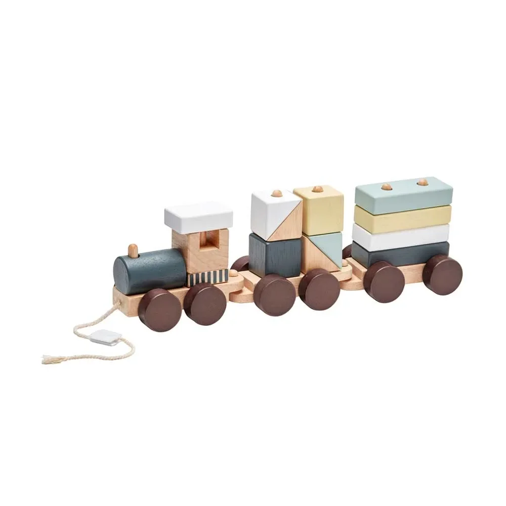 "Kids Concept Spielzeug Zug mit Holzklötzen image"