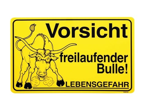 "Fritz Göbel Verbotsschild „Freilaufender Bulle“ 300 x 200 mm image"