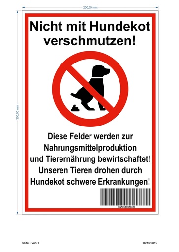 "Fritz Göbel Warnschild „Hundekot“ image"