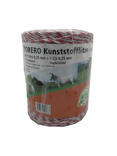 "Torero Kunststofflitze 400m weiß/rot image"