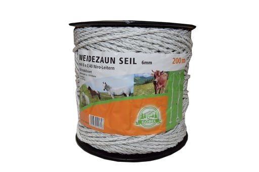 "Elektroseil 200m weiß 6mm 6 x 0,40 Niro image"
