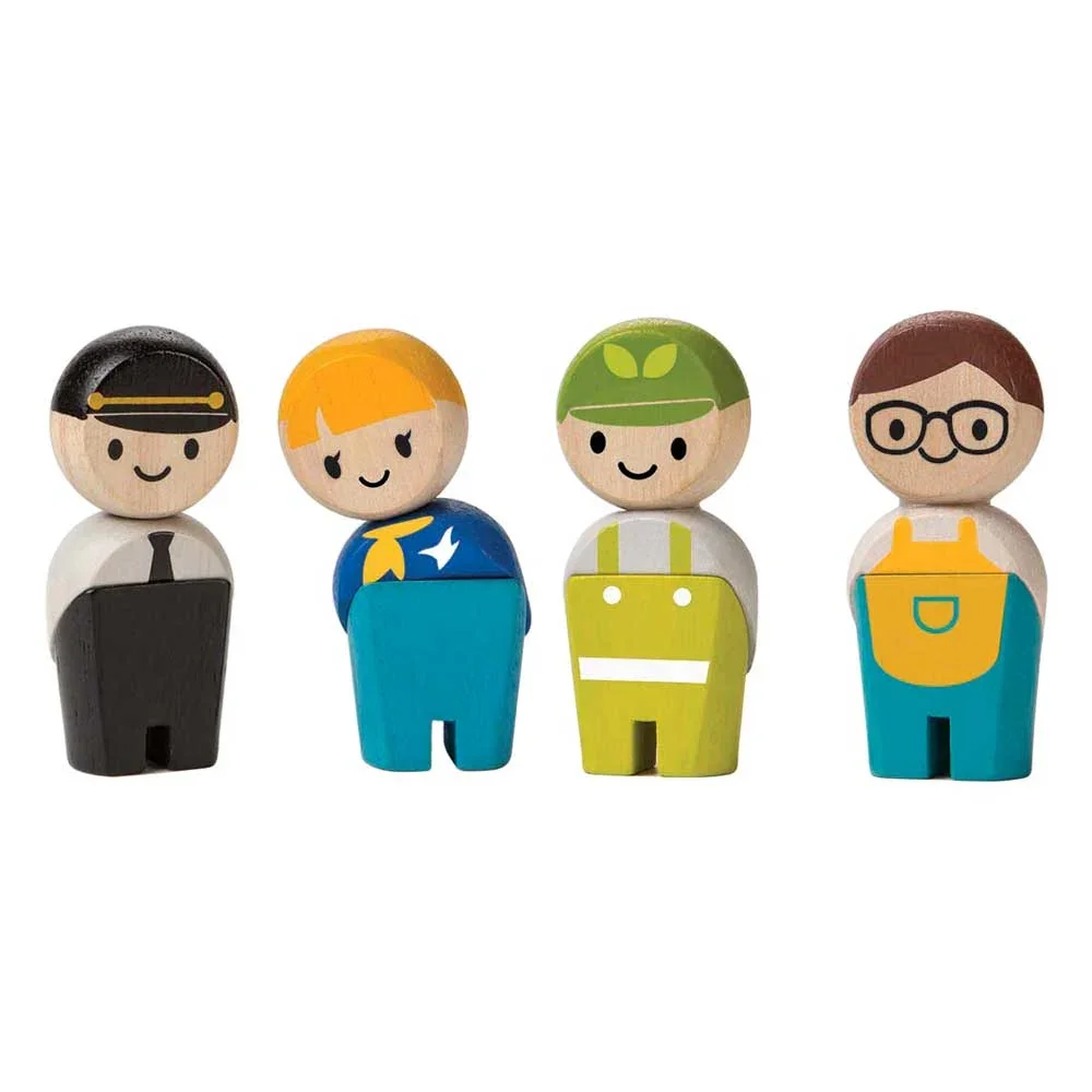 "Plan Toys Spielzeug Figuren-Set Handwerker Holz image"