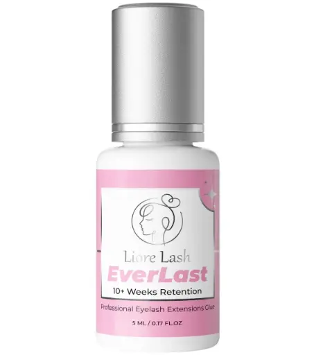 "Extra starker Wimpernverlängerungs-Kleber Liore Lash – 0,5–1 Sek. Schnelltrocknend Lash-Kleber, Bis zu 10 Wochen Haltbarkeit, Schwarzer Profi-Kleber für Classic & Volume Wimpern, 5 ml image"