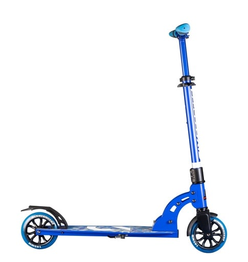 "SIX DEGREES Aluminium Scooter Junior mit Klappmechanismus u. Ständer, 145 mm, höhenverstellbar, GS-geprüft, blau image"