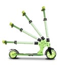 SIX DEGREES Aluminium Scooter Junior mit Klappmechanismus u. Ständer, 180/145 mm, höhenverstellbar, GS-geprüft, grün