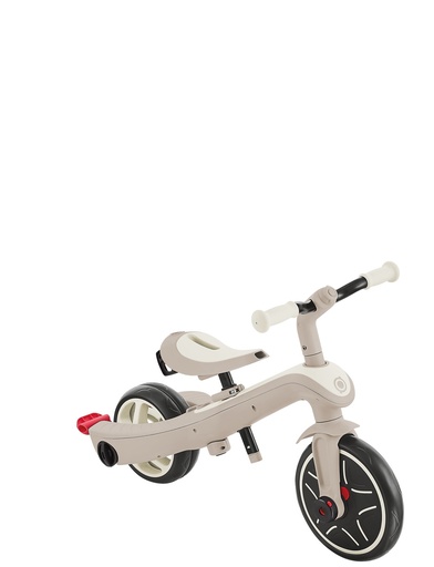 "GLOBBER EXPLORER TRIKE 4in1 ECO – Kinderwagen, Dreirad und Laufrad, 10/8,5 Zoll, TPR-Sitz, höhenverstellbar, kokos weiß image"