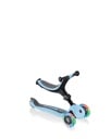 GLOBBER GO-UP FOLDABLE LIGHTS – 3 in 1 Dreirad, 120/80 mm, ABEC 5, 3-rädrig, höhenverstellbar, LED-Rollen, pastellblau