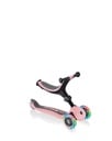 GLOBBER GO-UP FOLDABLE LIGHTS – 3 in 1 Dreirad, 120/80 mm, ABEC 5, 3-rädrig, höhenverstellbar, LED-Rollen, pastellrosa