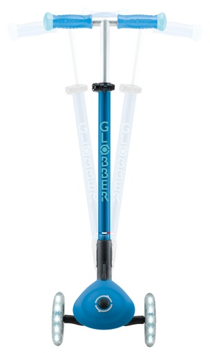"GLOBBER ELITE GLOW LIGHTS – Roller Kinder, 120/80 mm, 3-rädrig, verstellbar, LED-Leuchtrollen, Glow-Effekt, petrol image"