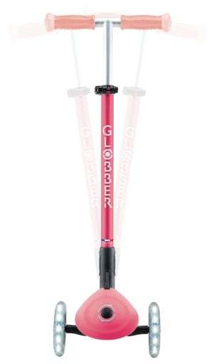 "GLOBBER ELITE GLOW LIGHTS – Roller Kinder, 120/80 mm, 3-rädrig, verstellbar, LED-Leuchtrollen, Glow-Effekt, pastellrosa image"