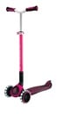 GLOBBER ACE LIGHTS – Tretroller Kinder Teenager, 125/80 mm, ABEC 9, 3-rädrig, höhenverstellbar, LED-Leuchtrollen, pink