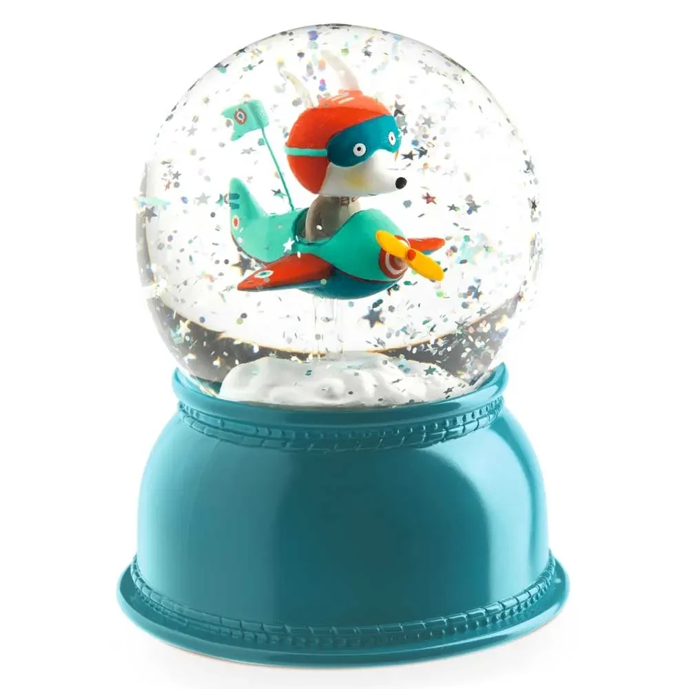 "Djeco Nachtlicht Schneekugel Hase im Flugzeug image"