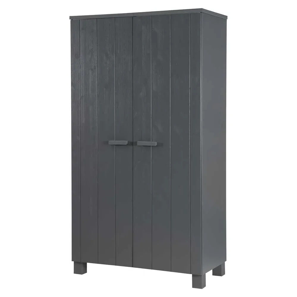 "WOOOD 2 türiger Schrank Dennis stahlgrau image"