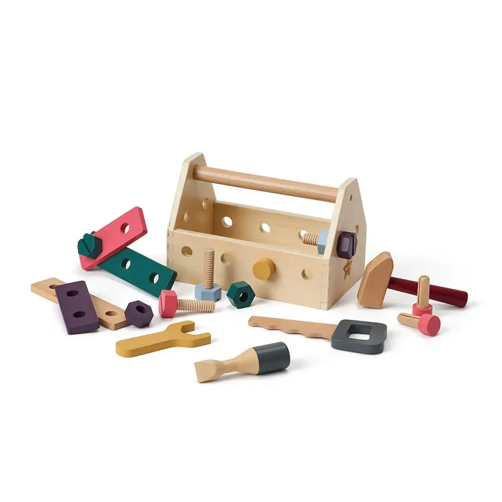 "Kids Concept Spiel Werkzeugkiste Holz natur image"