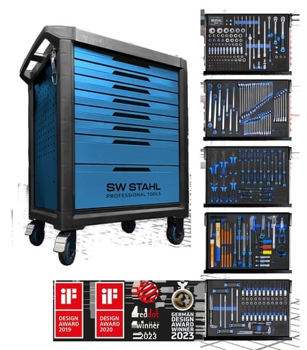"Profi-Werkstattwagen TT801, blau, bestückt, 341-teilig, 5 Einlagen image"