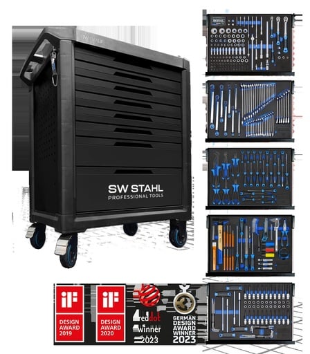"Profi-Werkstattwagen TT801, schwarz, bestückt, 341-teilig, 5 Einlagen image"