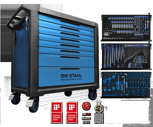 "Profi-Werkstattwagen TT802, blau, bestückt, 304-teilig, 3 Einlagen image"