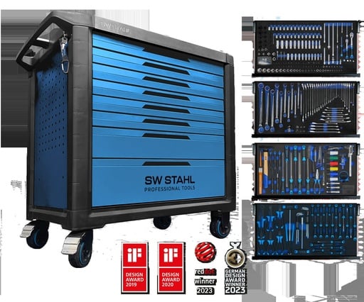 "Profi-Werkstattwagen TT802, blau, bestückt, 338-teilig, 4 Einlagen image"