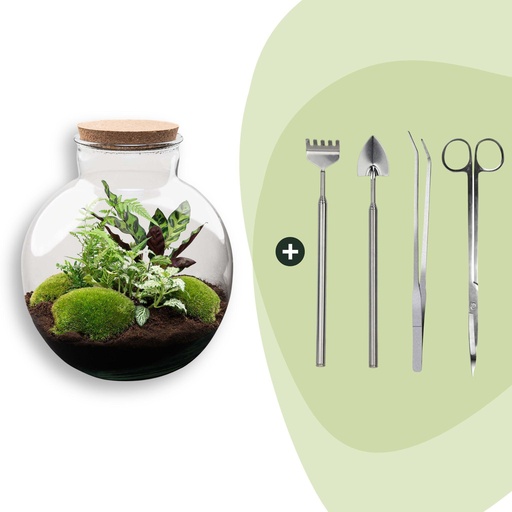 "Flaschengarten - Bolder Bob - ↕ 30 cm - Rake + Shovel + Tweezer + Scissors image"