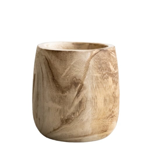 "Blumentopf - Holz Hellbraun - Pia Blumentopf - M - H25 W23 image"