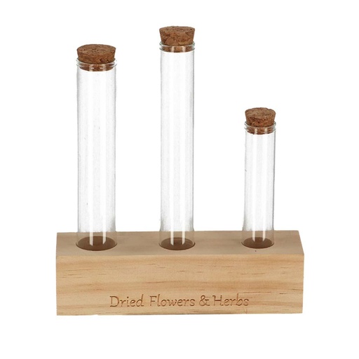 "Wooden Dried flower stand - Tube M - Flowers and Herbs + Dried Floral Arrangement image"