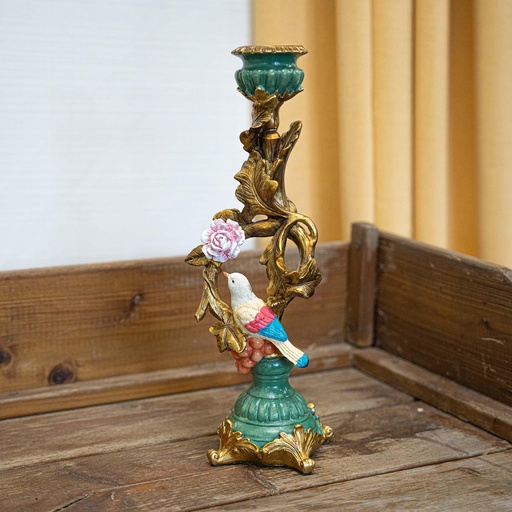 "Candlestick bird & Flower - Extra Large - 33 cm image"