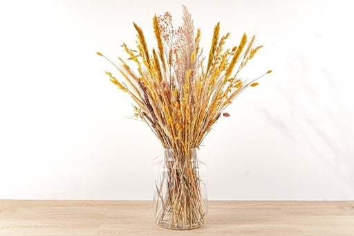 "Trockenblumenstrauß - Gelb XL - Trockenstrauß - 70 cm image"