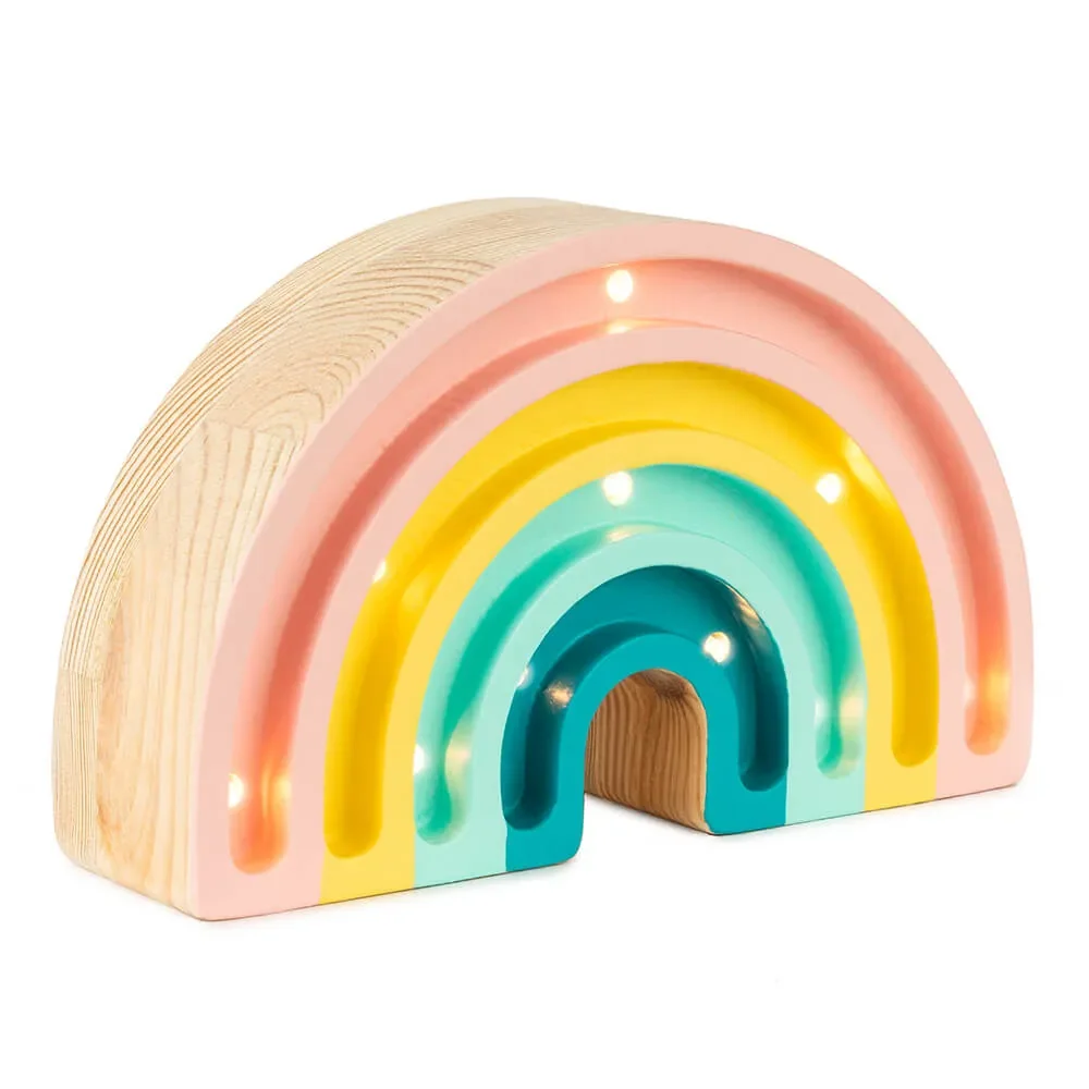 "little lights Led Deko Kinderlampe Mini Regenbogen pastell image"
