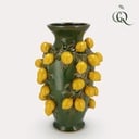 Vase Stein M - H38 W24 - Grün-Zitrone