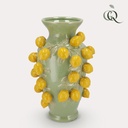 Vase Stein M - H38 W24 - Pistazie grün-Zitrone