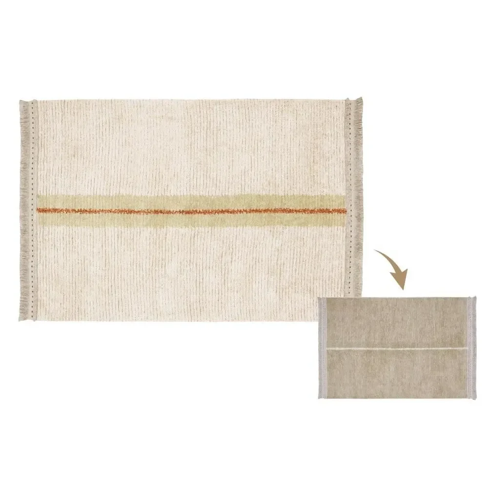 "Lorena Canals waschbarer Wendeteppich "Reversible Duetto" beige, Größe: 140 x 200 cm image"