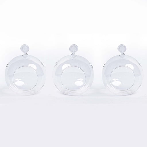 "Weihnachtskugel Glas - Set von 3 - Transparent mit Haken - D10.5 H8 cm - Weihnachten image"