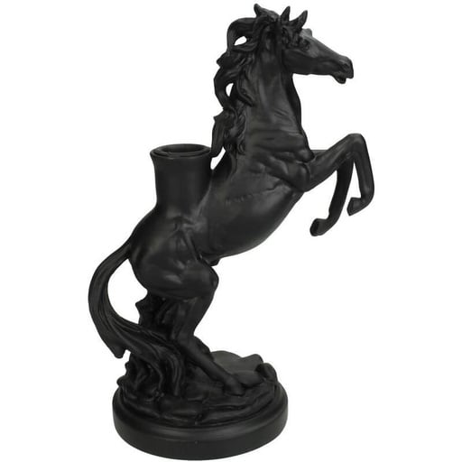 "Kerzenhalter - Pferd Schwarz - ↑ 23 cm image"