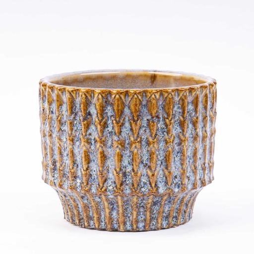 "Pot Echo Rustic blauw/bruin - D10.8 H9 cm image"