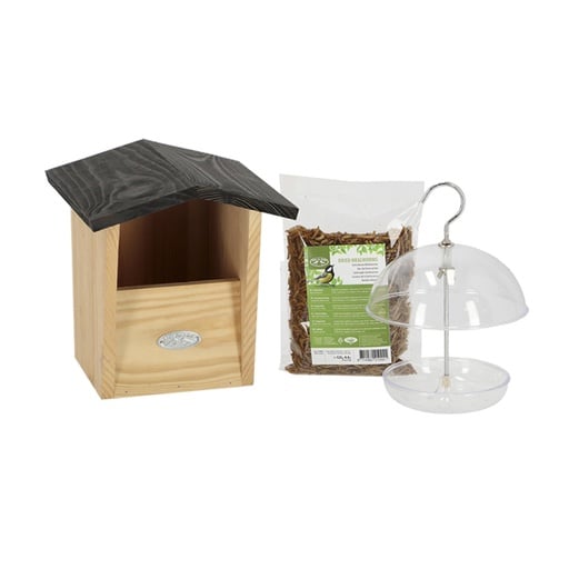 "Rotkehlchenpaket - Vogelhaus und Vogelfutter - Gartenaccessoires image"