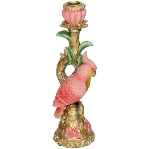 "Kerzenständer Vogel Rosa 9x8x28cm image"