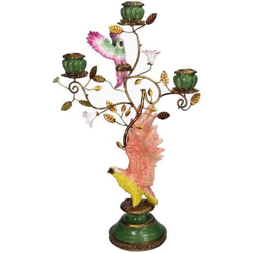 "Kaarsenhouder Adelaar  27,5x19,5x46cm - Kleurrijk  - 3 kaarsen - Polyresin & Metaal image"