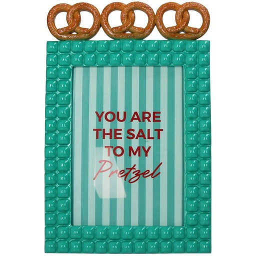"Fotorahmen Pretzel Polyresin Türkis 13x18cm image"
