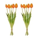 Tulpenstrauß Orange - 10 Stück - 'Real Touch' Kunsttulpen - 42 cm