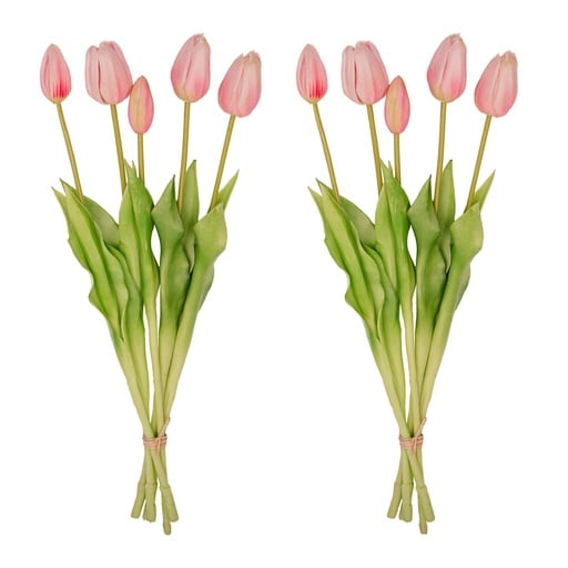 "Tulpenstrauß Rosa - 10 Stück - 'Real Touch' Kunsttulpen - 42 cm (Rosa) image"