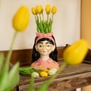 Vase Vase Lady 'Kylie' ↑ 27 cm + 10x Real Touch Tulpen Gelb