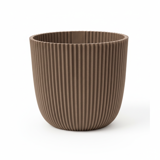 "Capi Pot Nature Groove Made With Warm Taupe  - D25cm image"